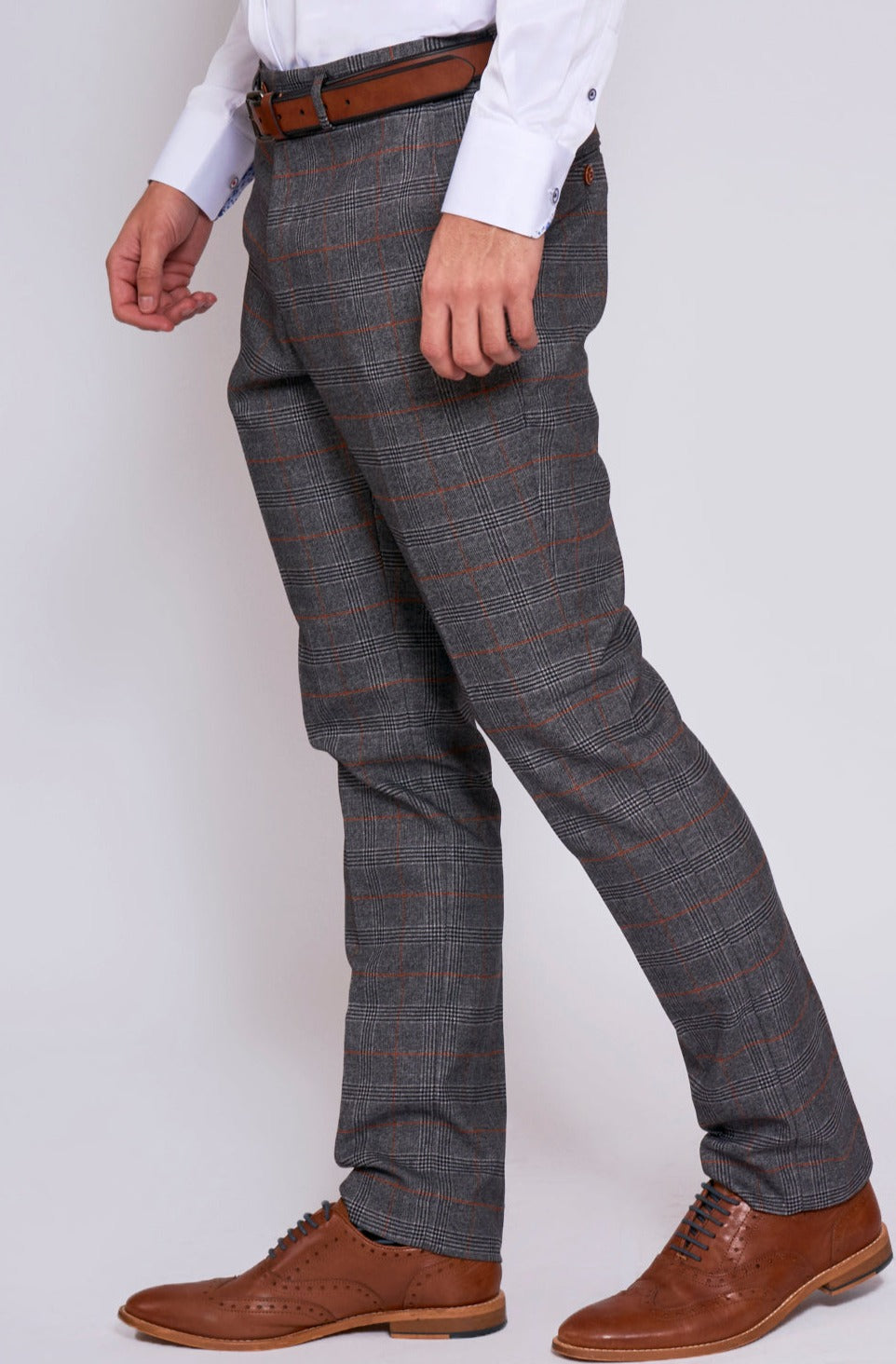 Marc Darcy Jenson Grey Check Slim Fit Trousers – DrKruger