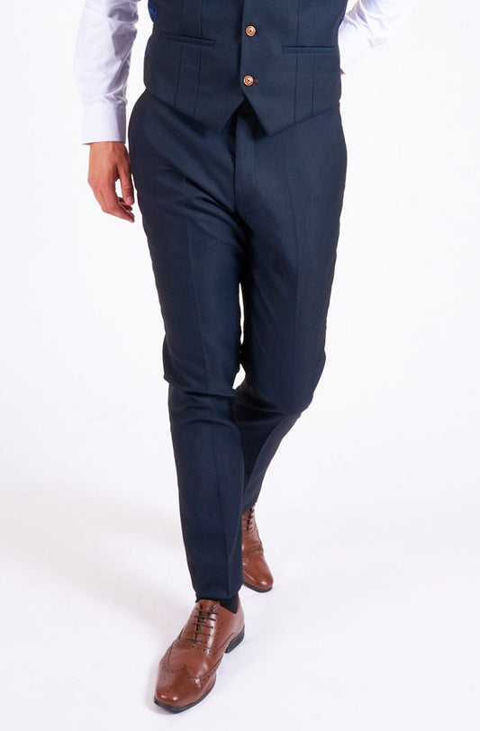 Marc Darcy Max Navy Blue Slim Fit Trousers